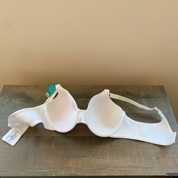 Vanity Fair 38C 76382 Padded, Back Smoother, Underwire, Full Bra, White Lace NEW - Picture 3 of 7